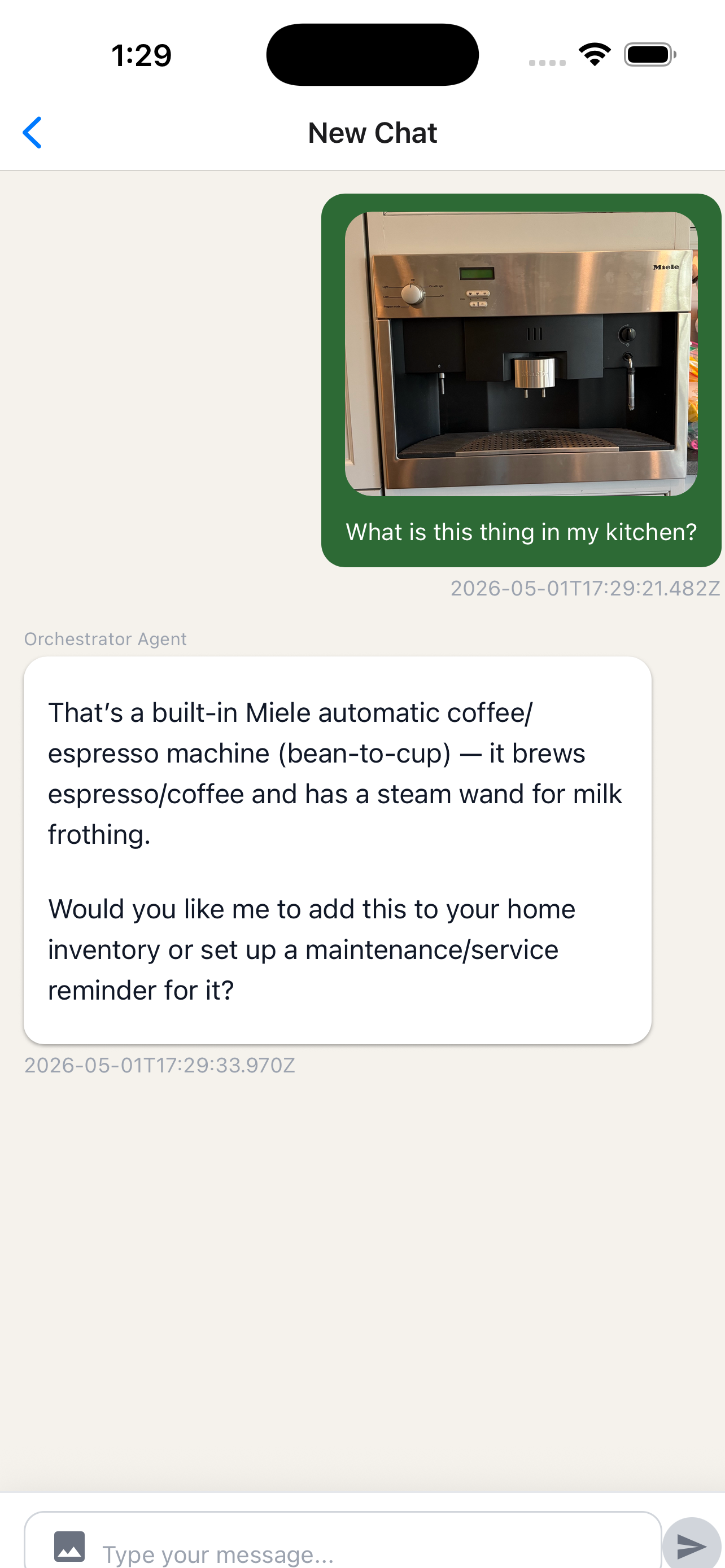 Latch assistant chat screen